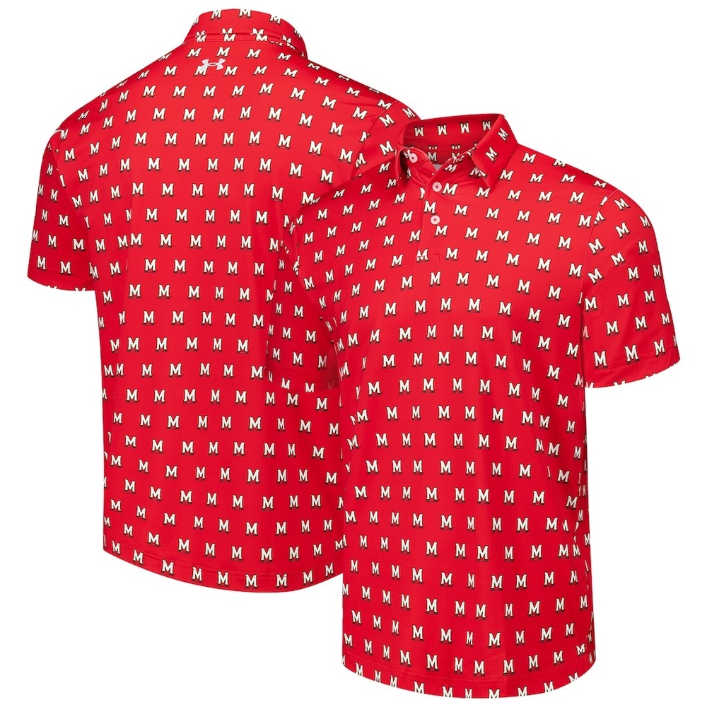 Maryland Terrapins Under Armour Men's Gameday Performance Polo - Red
